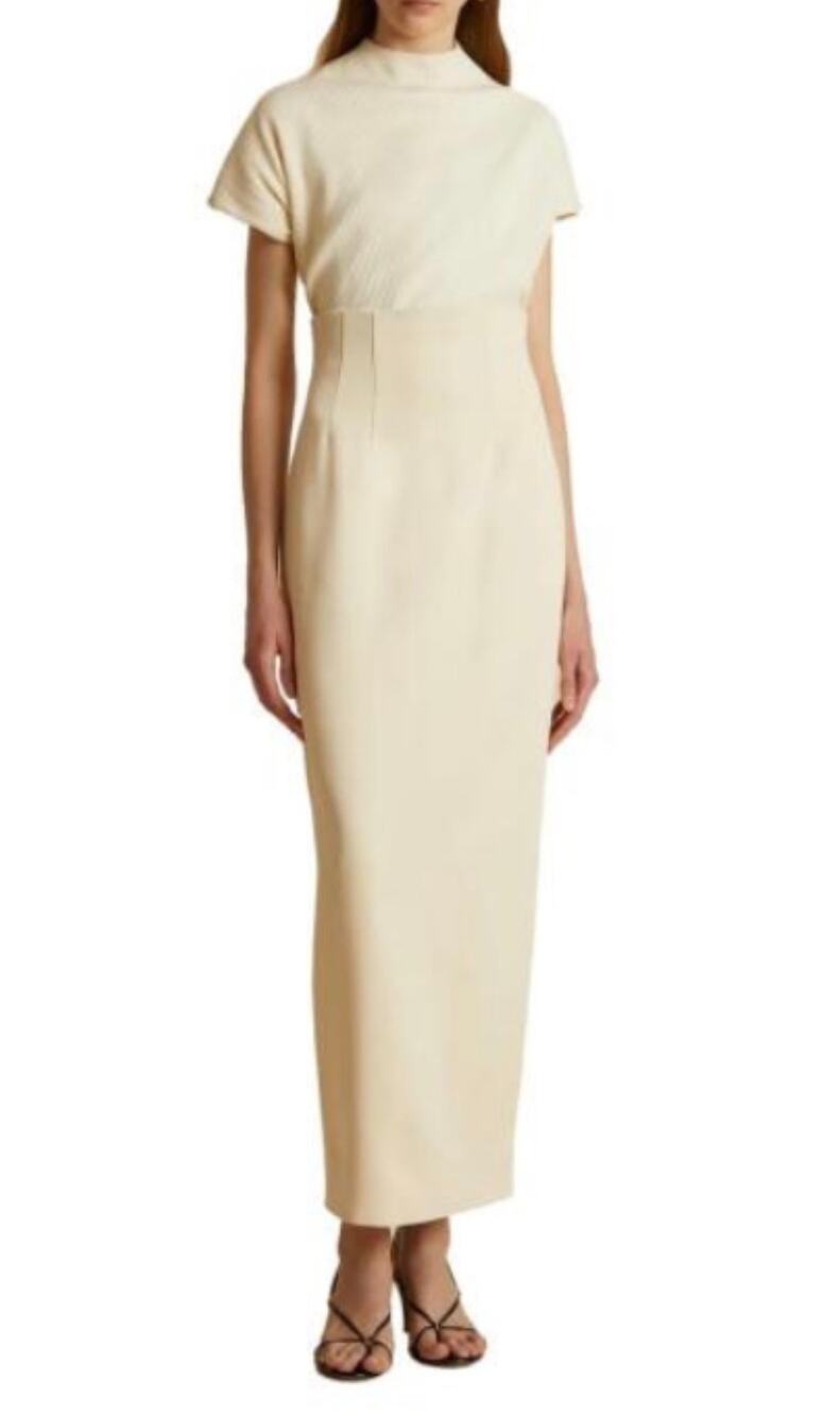NWT Khaite The Loxley Skirt in Bone White Size 8